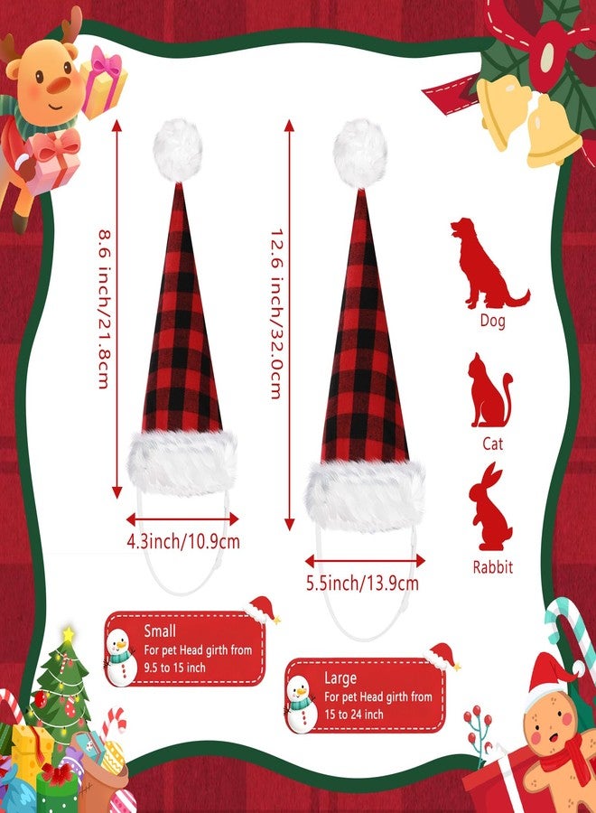 Rypet Dog Santa Hat, Adjustable Christmas Santa Claus Pet Christmas Hat Diameter 4.3" Height 8.6", Red Christmas Hats for Small to Medium Dogs and Cats - Image 2